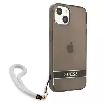 Guess GUHCP13SHTSGSK iPhone 13 mini 5,4" Czarny/Black Hardcase Translucent Stap