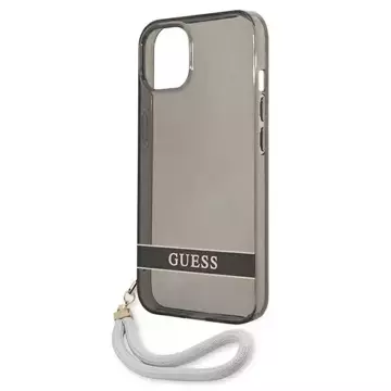 Guess GUHCP13SHTSGSK iPhone 13 mini 5,4" Czarny/Black Hardcase Translucent Stap