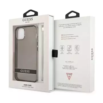 Guess GUHCP13SHTSGSK iPhone 13 mini 5,4" Czarny/Black Hardcase Translucent Stap