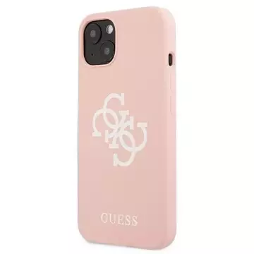 Guess GUHCP13SLS4GWPI iPhone 13 mini 5,4" różowy/pink Hartschale Silikon 4G Logo