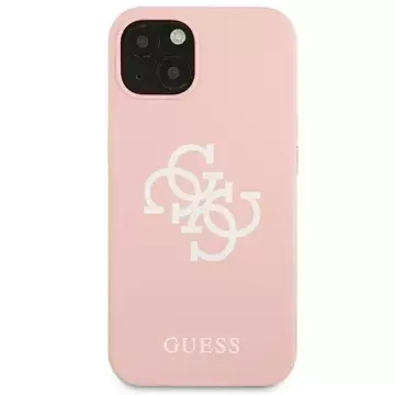 Guess GUHCP13SLS4GWPI iPhone 13 mini 5,4" różowy/pink Hartschale Silikon 4G Logo