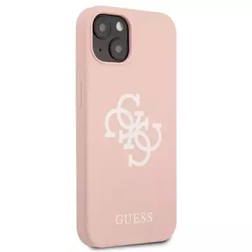 Guess GUHCP13SLS4GWPI iPhone 13 mini 5,4" różowy/pink Hartschale Silikon 4G Logo