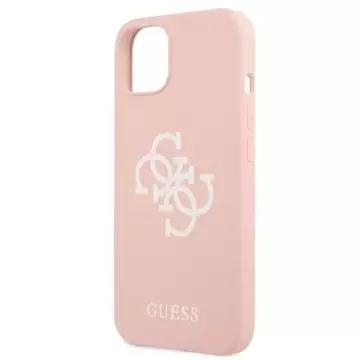 Guess GUHCP13SLS4GWPI iPhone 13 mini 5,4" różowy/pink Hartschale Silikon 4G Logo