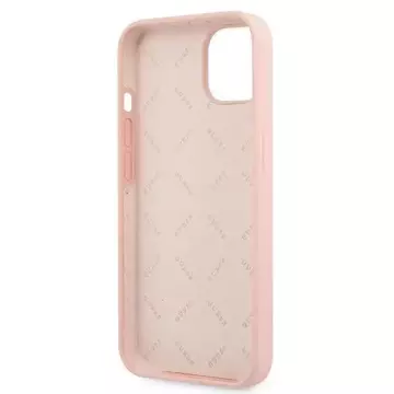 Guess GUHCP13SLS4GWPI iPhone 13 mini 5,4" różowy/pink Hartschale Silikon 4G Logo