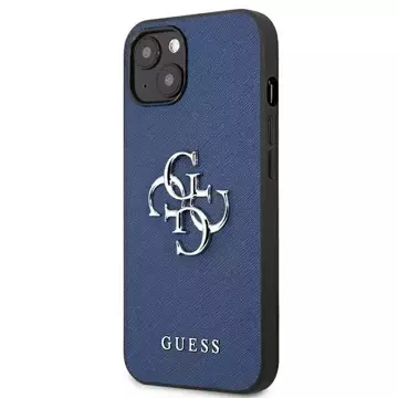 Guess GUHCP13SSA4GSBL iPhone 13 mini 5,4" niebieski/blue Hardcase Saffiano 4G Metal Logo