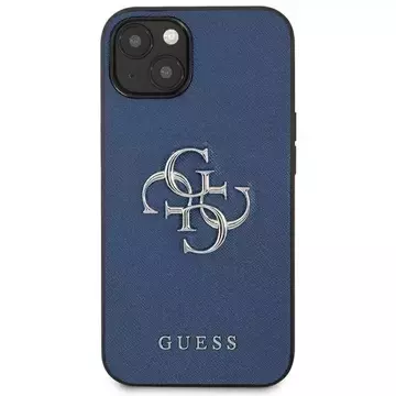 Guess GUHCP13SSA4GSBL iPhone 13 mini 5,4" niebieski/blue Hardcase Saffiano 4G Metal Logo