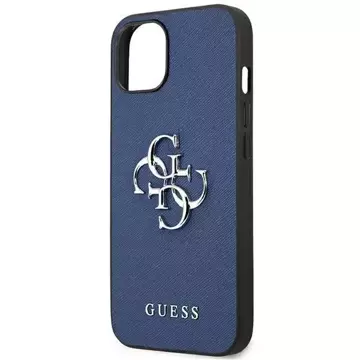 Guess GUHCP13SSA4GSBL iPhone 13 mini 5,4" niebieski/blue Hardcase Saffiano 4G Metal Logo