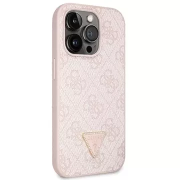 Guess GUHCP15LP4TDSCPP Hülle für iPhone 15 Pro 6,1" rosa/rosa Hardcase Crossbody 4G Metalllogo