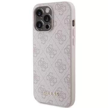 Guess GUHCP15XG4GFPI Hülle für iPhone 15 Pro Max 6,7" rosa/rosa Hartschale 4G Metall Gold Logo