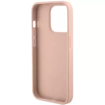 Guess GUHCP15XPCRTHCP Hülle für iPhone 15 Pro Max rosa/rosa Hardcase Croco Triangle Metal Logo