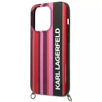 Handyhülle Karl Lagerfeld KLHCP14XSTSTP für Apple iPhone 14 Pro Max 6.7" Hardcase pink/pink Color Stripes Strap