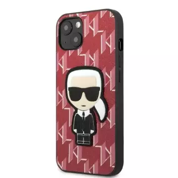 Handyschutzhülle Karl Lagerfeld KLHCP13SPMNIKPI für Apple iPhone 13 Mini 5.4" Hardcase rot/rot Monogram Ikonik Patch