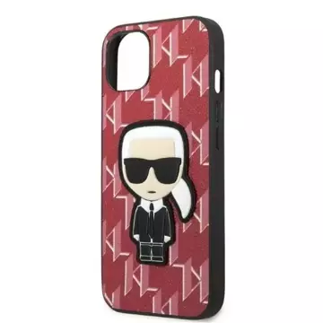 Handyschutzhülle Karl Lagerfeld KLHCP13SPMNIKPI für Apple iPhone 13 Mini 5.4" Hardcase rot/rot Monogram Ikonik Patch