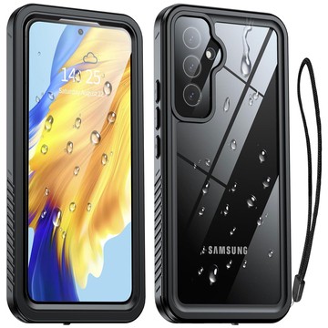 Hülle für Samsung Galaxy A55 5G, gepanzert, wasserdicht, IP68, 360-Grad-Rüstung, integriertes Glas, Alogy, Schwarz