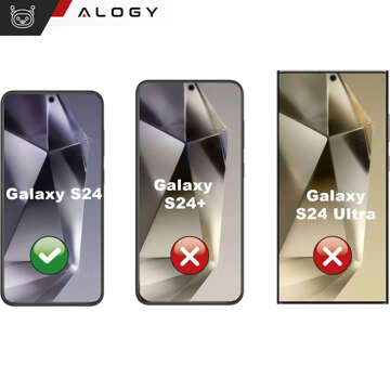 Hülle für Samsung Galaxy S24 Mag Safe Glamour Case Ringgehäuse Kameraschutz Alogy Schwarz Transparentes Glas