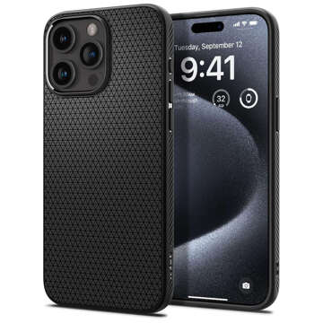 Hülle für iPhone 15 Pro Spigen Liquid Air Case, Gehäuse, schützende Rückseite, Mattschwarz