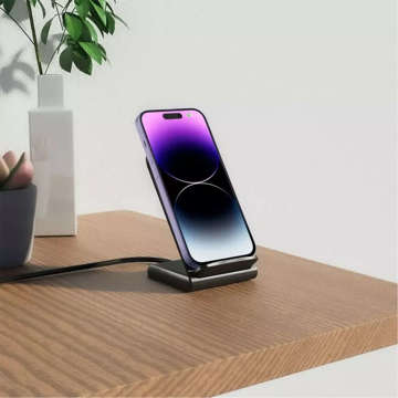 Induktives Ladegerät Qi Wireless Charger 15W Telefonständer Schwarz