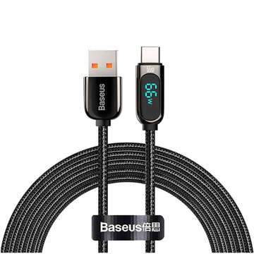 Kabel Baseus Display Fast Charging USB für USB-C Typ C 66W 1m Czarny