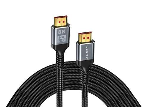 Kabel HDMI 2.1 Alogy 2m 8K PREMIUM ULTRA High Speed ​​60Hz 48GBps Czarny