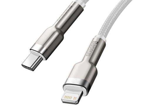 Kabel przewód Baseus Metal USB-C Typ C mit Lightning PD 20W 1m Weiß