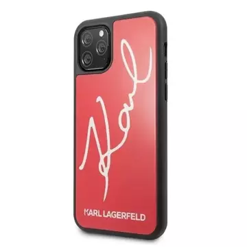 Karl Lagerfeld KLHCN65DLKSRE iPhone 11 Pro Max czerwony/red Hard Case Signature Glitter