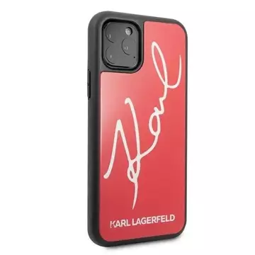 Karl Lagerfeld KLHCN65DLKSRE iPhone 11 Pro Max czerwony/red Hard Case Signature Glitter