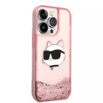 Karl Lagerfeld KLHCP14XLNCHCP Hülle für iPhone 14 Pro Max 6,7" Hartschale Glitter Choupette Head pink/pink