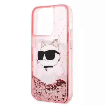 Karl Lagerfeld KLHCP14XLNCHCP Hülle für iPhone 14 Pro Max 6,7" Hartschale Glitter Choupette Head pink/pink