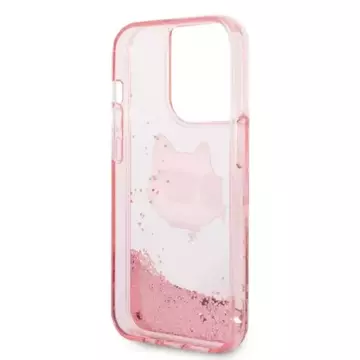 Karl Lagerfeld KLHCP14XLNCHCP Hülle für iPhone 14 Pro Max 6,7" Hartschale Glitter Choupette Head pink/pink