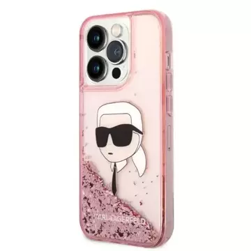 Karl Lagerfeld KLHCP14XLNKHCP Hülle für iPhone 14 Pro Max 6.7" Hardcase Glitter Karl Head pink/pink