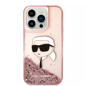 Karl Lagerfeld KLHCP14XLNKHCP Hülle für iPhone 14 Pro Max 6.7" Hardcase Glitter Karl Head pink/pink