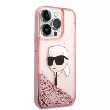 Karl Lagerfeld KLHCP14XLNKHCP Hülle für iPhone 14 Pro Max 6.7" Hardcase Glitter Karl Head pink/pink