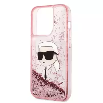 Karl Lagerfeld KLHCP14XLNKHCP Hülle für iPhone 14 Pro Max 6.7" Hardcase Glitter Karl Head pink/pink