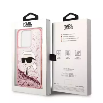 Karl Lagerfeld KLHCP14XLNKHCP Hülle für iPhone 14 Pro Max 6.7" Hardcase Glitter Karl Head pink/pink