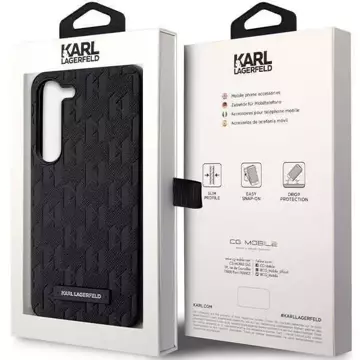 Karl Lagerfeld KLHCS23SSAKLHPK für Samsung Galaxy S23 S911 Hardcase czarny/black Saffiano Mono Metal Logo