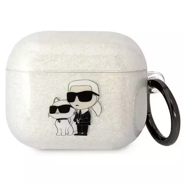 Karl Lagerfeld Kopfhörerschutzhülle für Airpods 3 Hülle transparent Gliter Karl