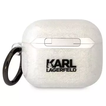 Karl Lagerfeld Kopfhörerschutzhülle für Airpods 3 Hülle transparent Gliter Karl