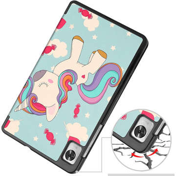 Klapphülle Alogy Book Cover für Realme Pad Mini 8.7 Unicorn Glass