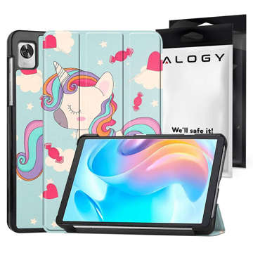 Klapphülle Alogy Book Cover für Realme Pad Mini 8.7 Unicorn Glass