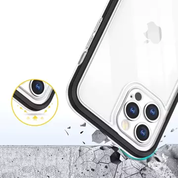 Klare 3in1 Hülle für iPhone 12 Pro Frame Gel Cover schwarz