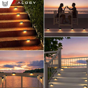 LED-Solar-Gartenlampe, Set x8, für Terrasse, Balkon, Treppe, Balustrade, mit Dämmerungssensor, AAA-Batterie, schwarz