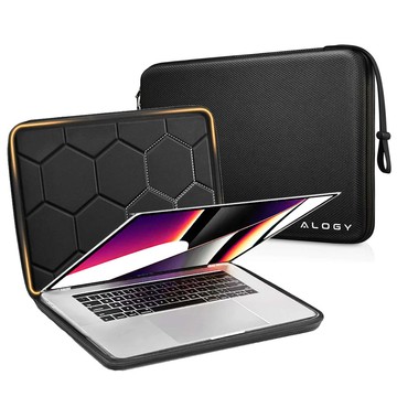 Laptop-Hülle, MacBook Air Pro 13,3 Zoll Alogy Hartschaum-Tasche, Schutzhülle für 13–14 Zoll Laptops, Schwarz