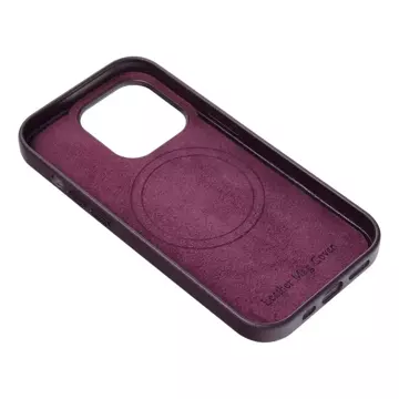 Leder-Mag-Cover für IPHONE 14 PRO dunkelviolett