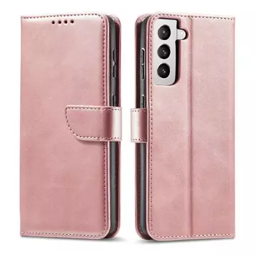 Magnet Case elegante Hülle mit Überschlag und Standfunktion für Samsung Galaxy S22 (S22 Plus) pink