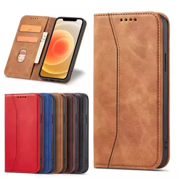 Magnet Fancy Case für iPhone 12 Pro Tasche Card Wallet Card Stand Brown