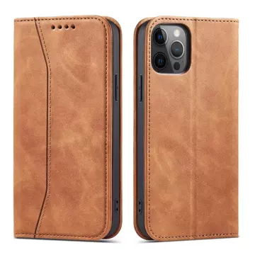 Magnet Fancy Case für iPhone 12 Pro Tasche Card Wallet Card Stand Brown