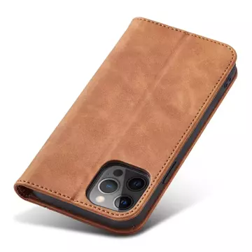 Magnet Fancy Case für iPhone 12 Pro Tasche Card Wallet Card Stand Brown