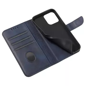 Magnetische Handyhülle für iPhone 14 Pro Max Cover mit Flip Wallet Stand Blau