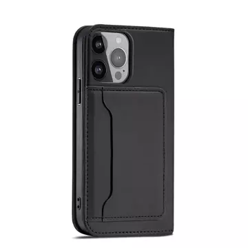 Magnetkartenetui für iPhone 13 mini Cover Kartenetui Kartenständer schwarz