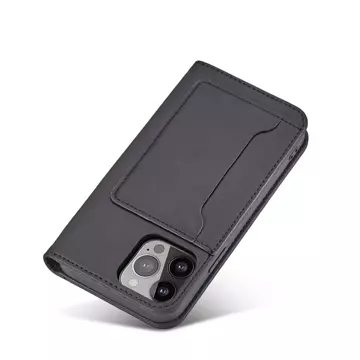 Magnetkartenetui für iPhone 13 mini Cover Kartenetui Kartenständer schwarz